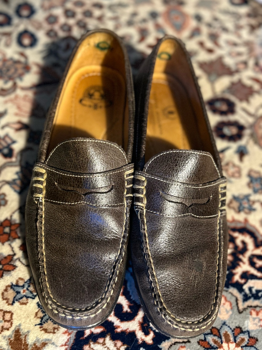 Men's Leather Penny Loafers in Dark Brown